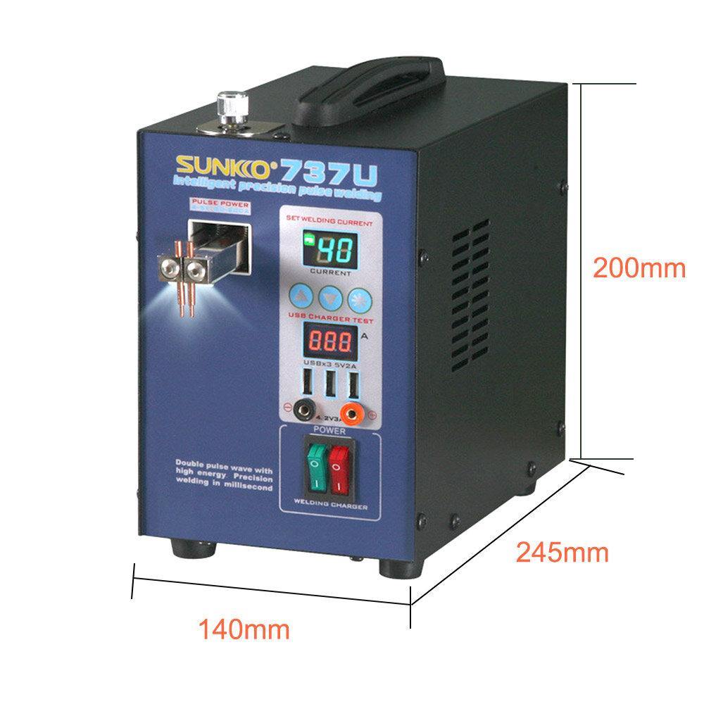 SUNKKO 737U NEW Spot Welder Machine 2.8KW Double Pulse Battery Spot Welding Machine USB Charging Test 18650 Battery Pack Welder