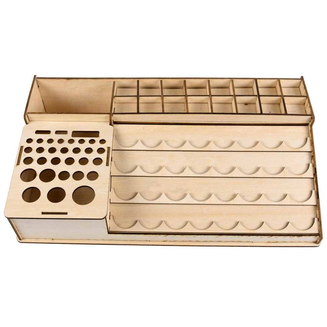 39.5x22.6x6.7cm Wooden Pigment Paint Resin Bottle Jar Rack Modular Organizer Storage Stand Holder