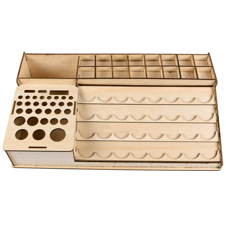 39.5x22.6x6.7cm Wooden Pigment Paint Resin Bottle Jar Rack Modular Organizer Storage Stand Holder