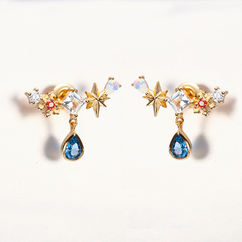 Amusement Park Blue Water Drop Earrings