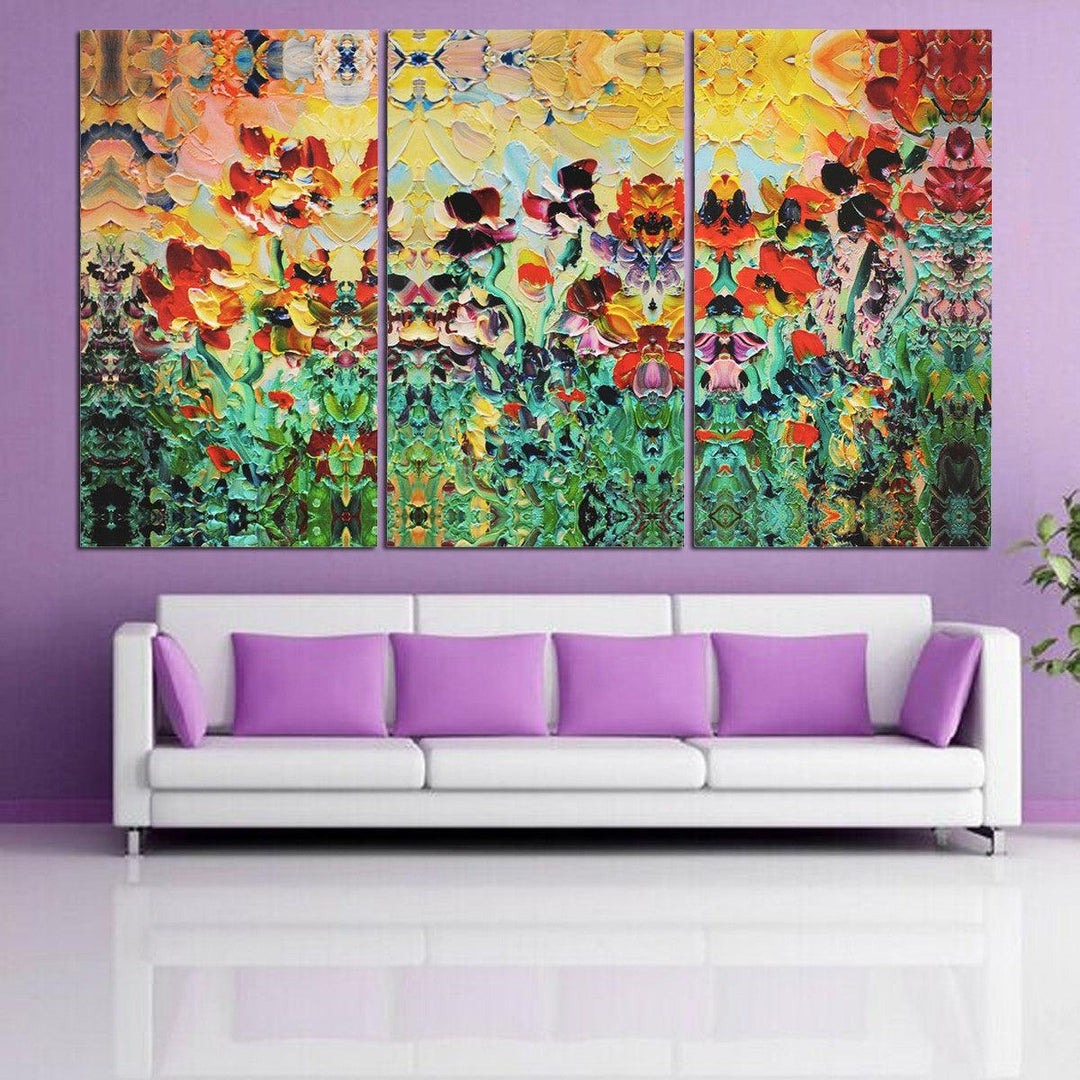 3Pcs Canvas Print Paintings Flower Sea Waterproof Wall Decorative Print Art Pictures Frameless Wall Hanging Decorations for Home Office