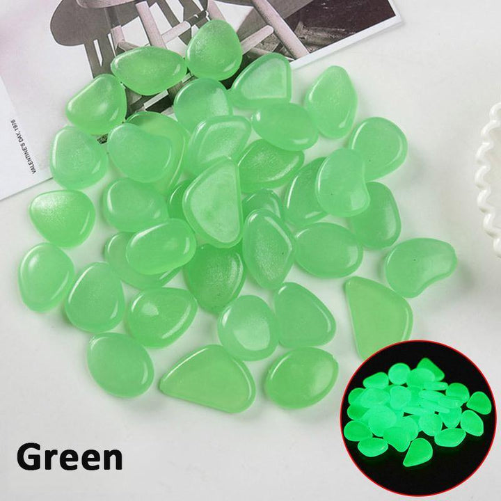 100pcs Luminous Garden Pebbles Gardening Luminous Glow Stones Outdoor Decoration - MRSLM