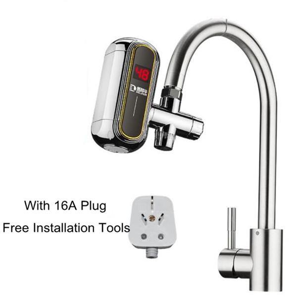 3000W Electric Water Heater Faucet Tankless Kitchen Instant Hot Water Tap Heater Digital LCD Display Easy-Install Heating Tap 220v With Free Installation Tools - MRSLM