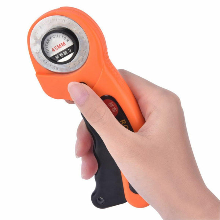 45mm Round Rotary Cutter Sewing Quilting Roller Fabric Cutting Tool + 10x Bllades