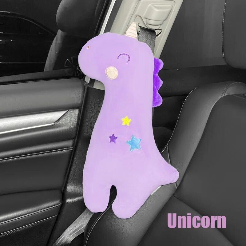 Plush Cartoon Animal Car Seat Belt Covers for Kids: Universal Shoulder Padding Protector