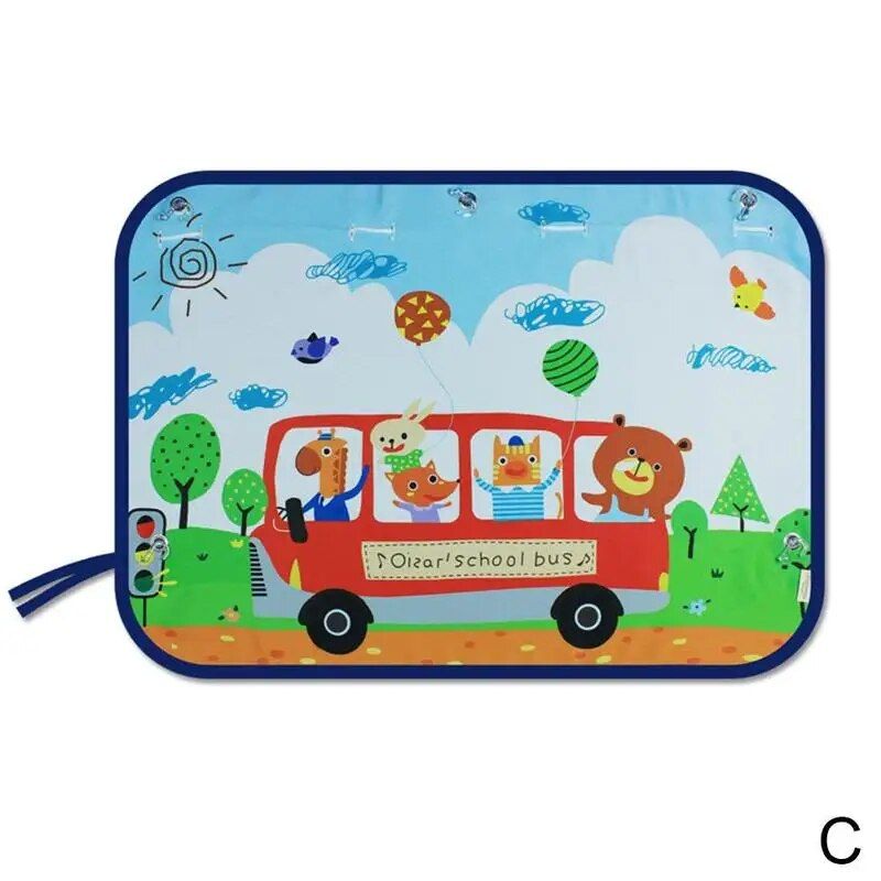 Cartoon Rear Window Car Sunshade: UV Protection & Fun Design for Kids