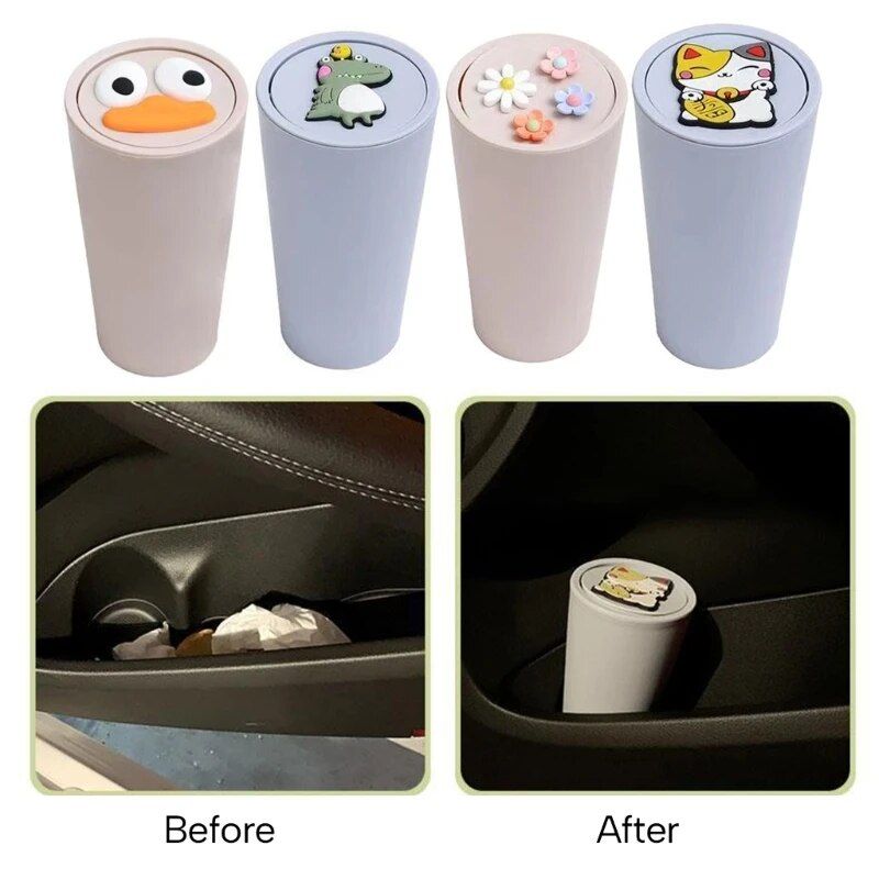 Compact Car Trash Can with Lid ‚Äì Portable Waste Bin for Auto & Home