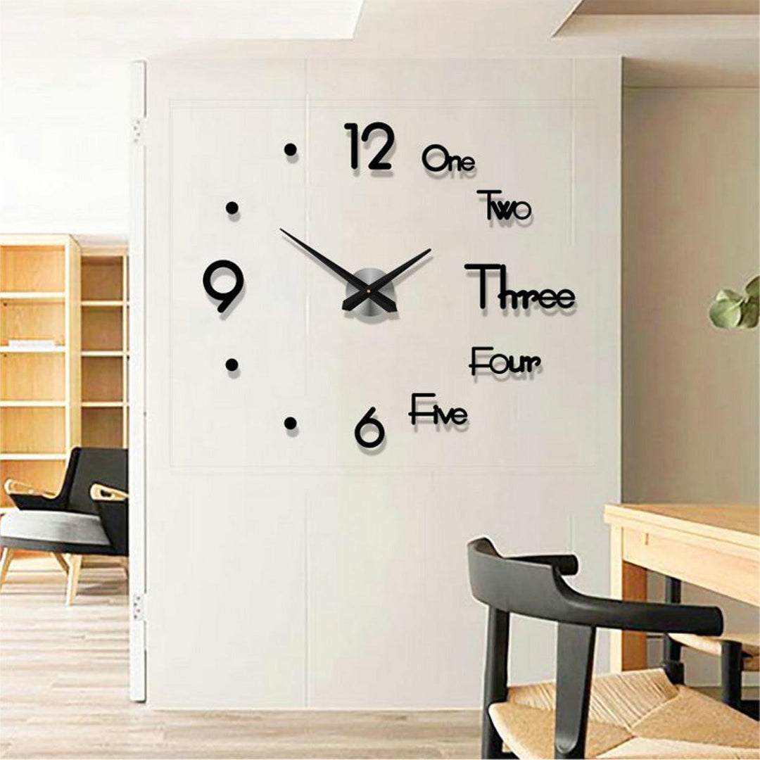 3D Modern DIY Wall Clock Mirror Surface Sticker Mechanism Clock Home Living Room Office Decor Clocks Acrylic