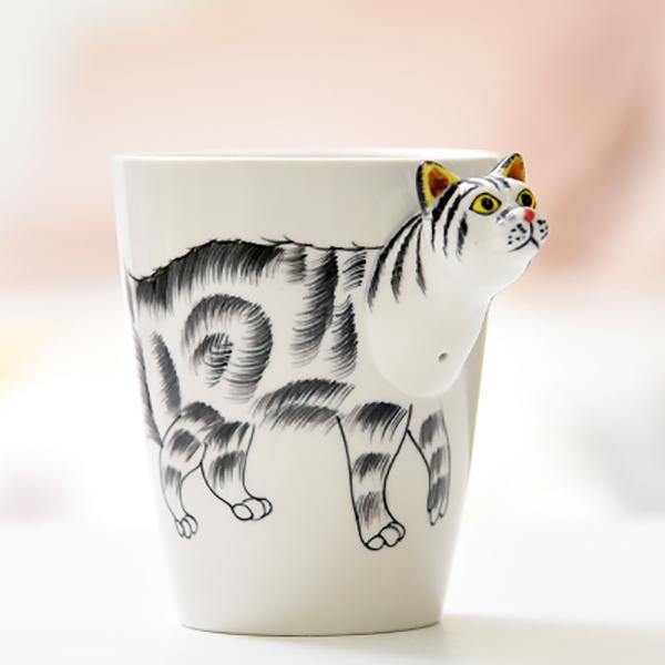 3D Ceramic Mug Pure Hand-painted Animal Cup Cartoon Cup Painted Coffee Mug - MRSLM