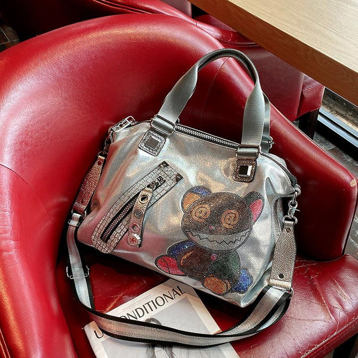 Large-capacity Soft Leather Hot Drilling Single-shoulder Diagonal Bag