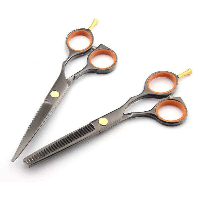 5.5 inch Cutting Thinning Styling Tool Hair Scissors Stainless Steel Salon Hairdressing Shears Regular Flat Teeth Blades