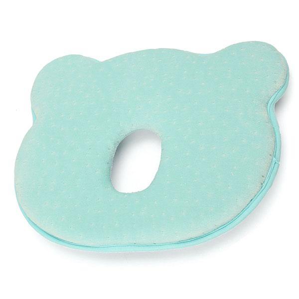 22x26x3.5cm Memory Cotton Newborn Baby Correcting Head Cervical Vertebra Pillow Blue Pink