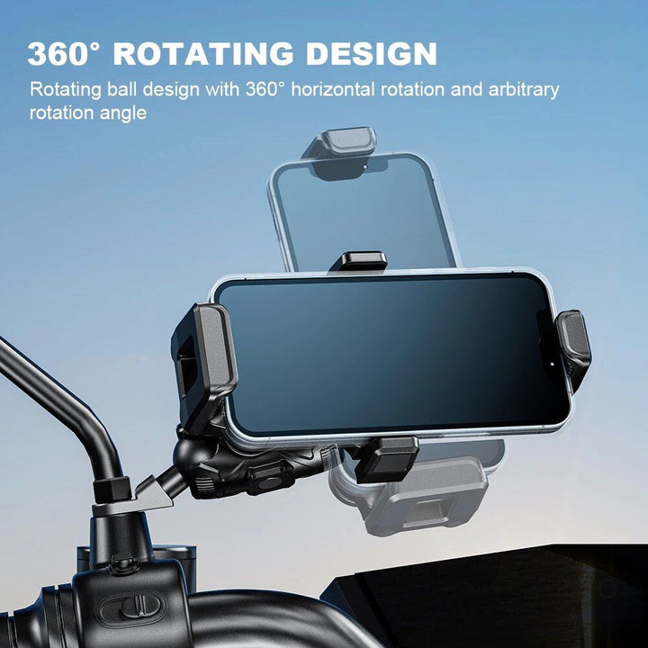 360¬∞ Rotating Shockproof Bike & Motorcycle Phone Mount for 4.7-7.2 Inch Devices