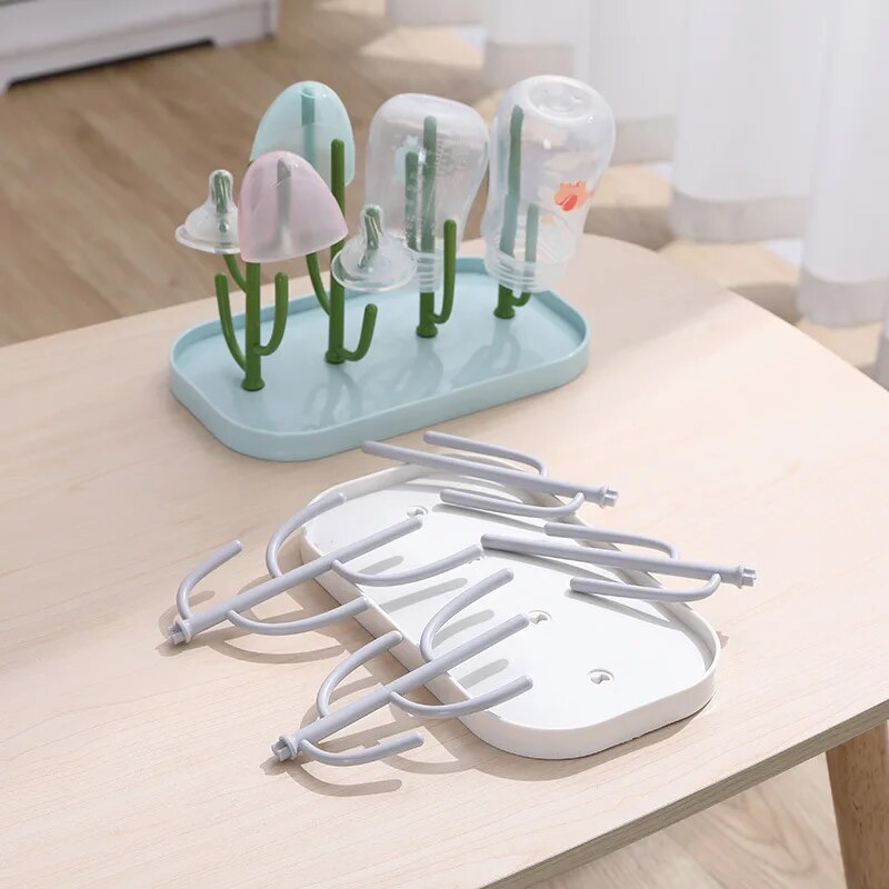 Multi-Functional Baby Bottle Drying Rack with Water Tray