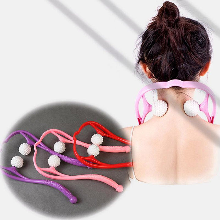 Non-Slip Manual Cervical Spine Massager Washable Multi-Function Double Press Ball Neck Massager