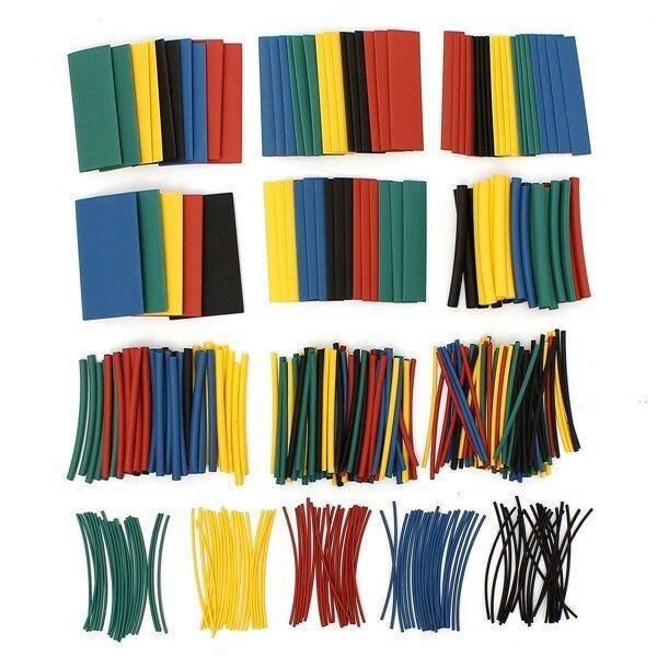 410pcs 2:1 Polyolefin Halogen-Free Heat Shrink Tube Sleeving 5 Color 10 Size - MRSLM