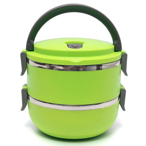 2 Layers Stainless Steel Bento Lunch Box Portable Thermal Insulation Lunch Box - MRSLM