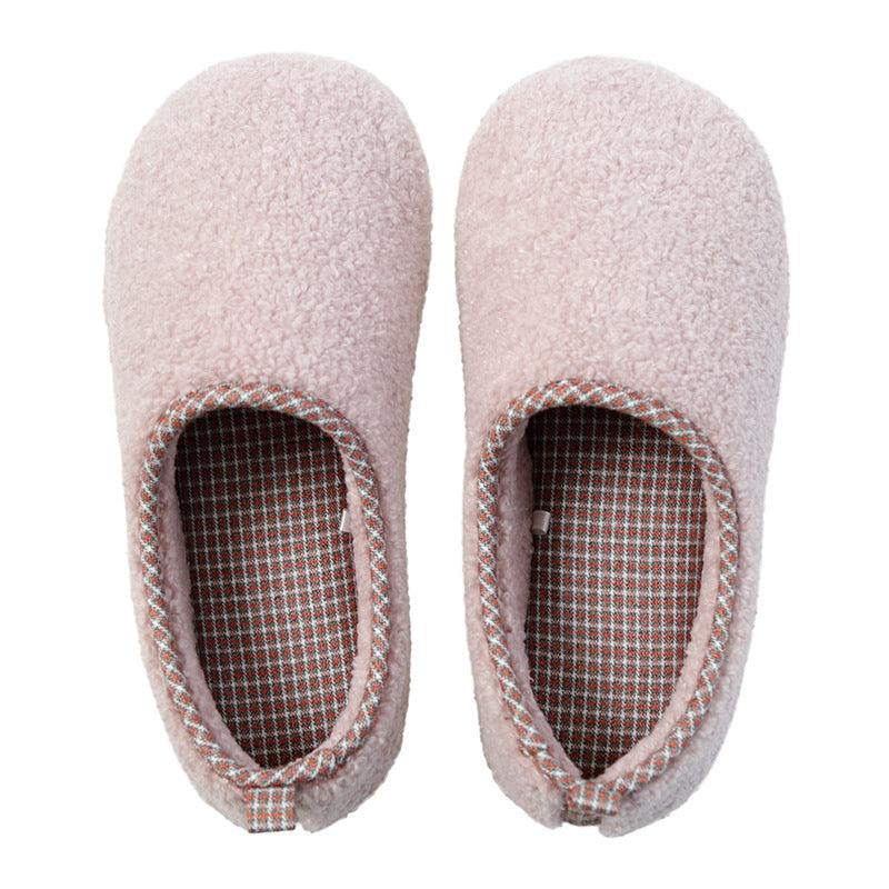 Men And Women Couple Bag With Thick Plush Cotton Slippers