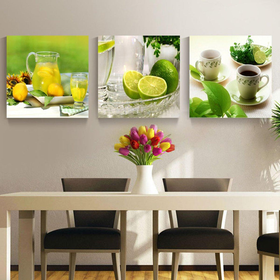 3Pcs Fruit Canvas Print Paintings Wall Decorative Print Art Pictures Frameless Wall Hanging Decorations for Home Office