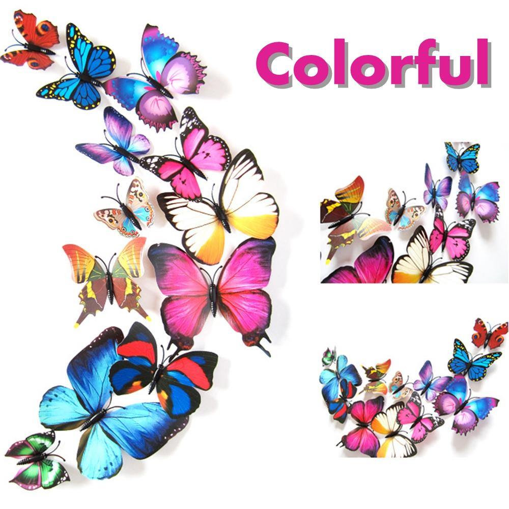 12pcs 3D Butterfly Design Decal Art Wall Stickers Room ations Home - MRSLM