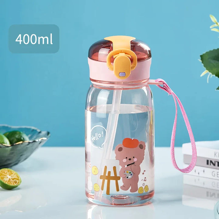 Kids' Cartoon Sippy Cup with Straw and Secure Lid