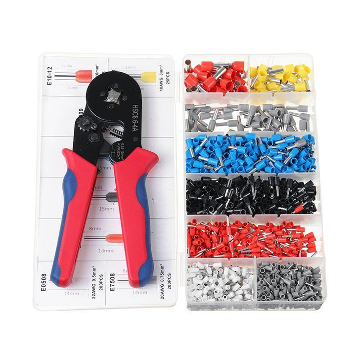 0.25-10mm¬≤ Adjustable Crimper 1200PCS Wire Terminals Crimping Plier Tools Set