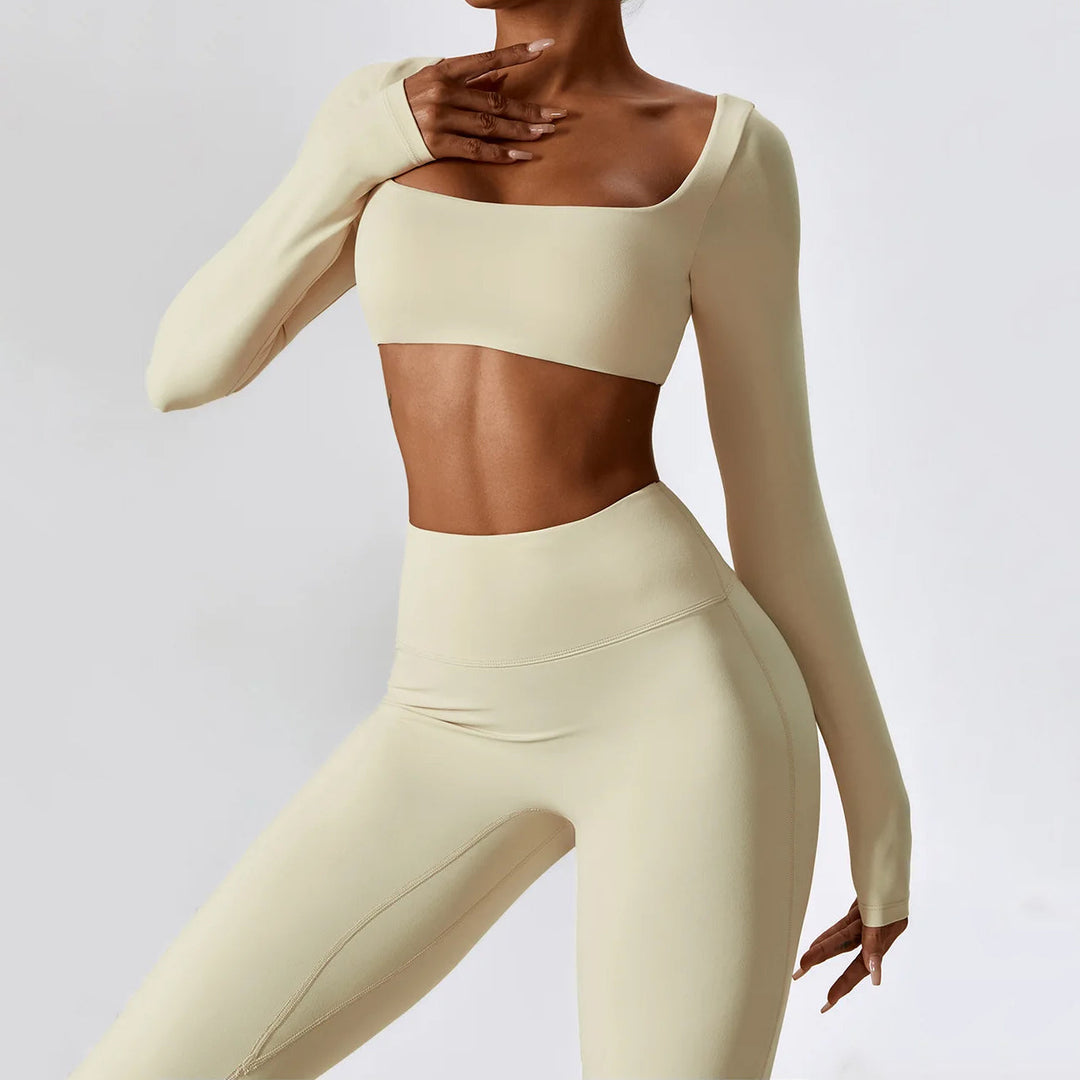 Long Sleeve Crop Top Yoga Shirt