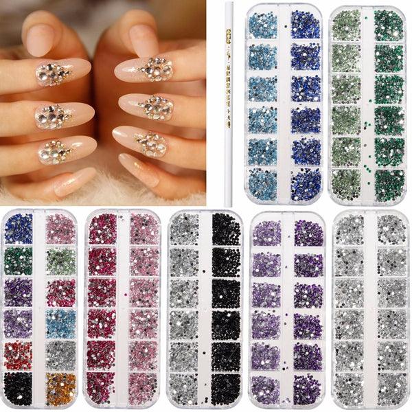 3D Round Glitter Rhinestone Bead  Wax Picker Pencil Diamant Gems Manicure Nail Art Tool