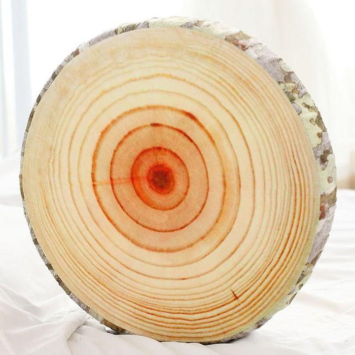 3D Novelty Stump Log Wood Throw Pillow Sycamore Tree Cushion Home Office Car Soft Decor