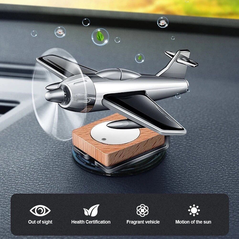 Solar-Powered Aircraft Car Air Freshener and Ornament