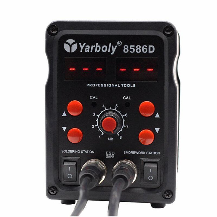 Yarboly 8586D LED Digital Soldering Station Hot Air Gun Rework Station Electric Soldering Iron For Phone PCB IC SMD BGA Welding