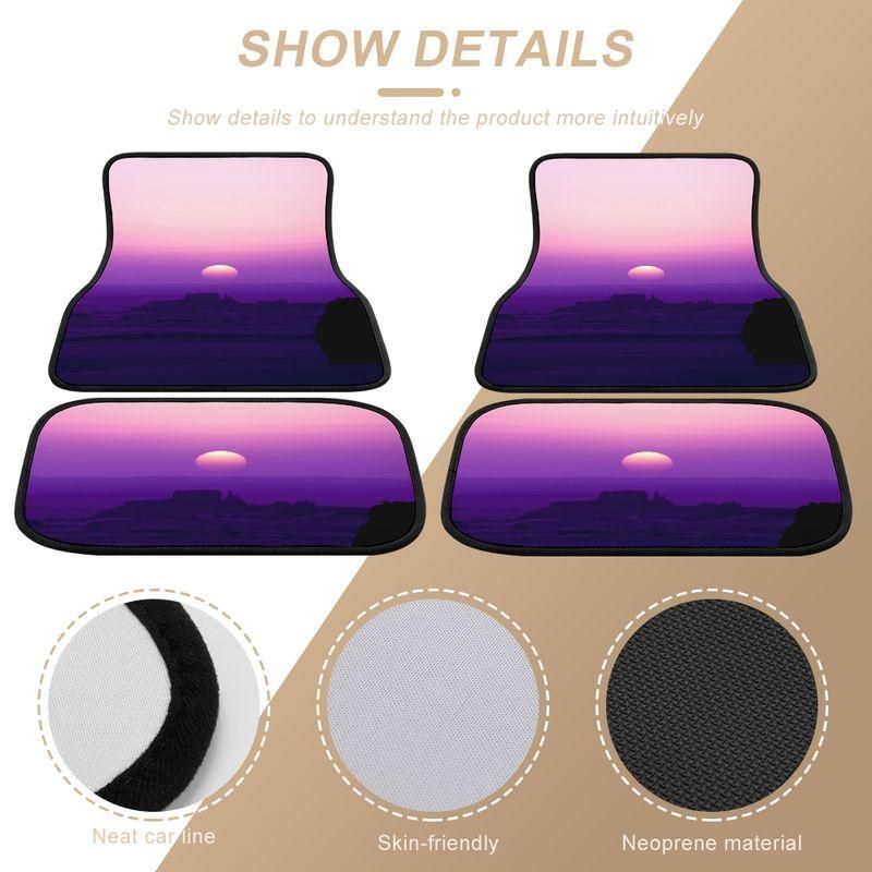 Anime Moon-Inspired Car Floor Mat Set ‚Äì Full Set for Front and Rear (Universal Fit)