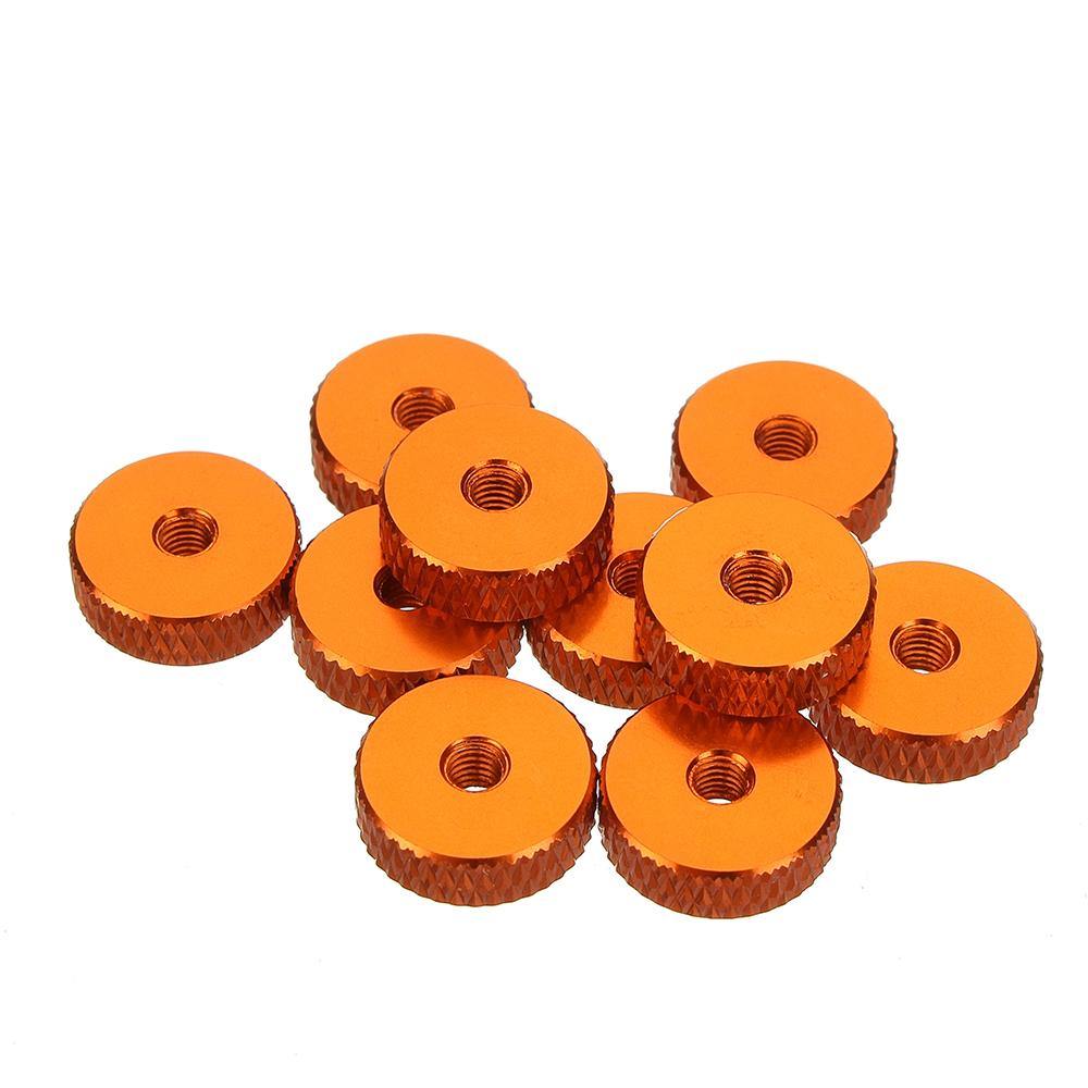 Suleve M3AN11 10Pcs M3 Manual Knurled Thumb Screw Nut Spacer Flat Washer Aluminum Alloy Multicolor - MRSLM