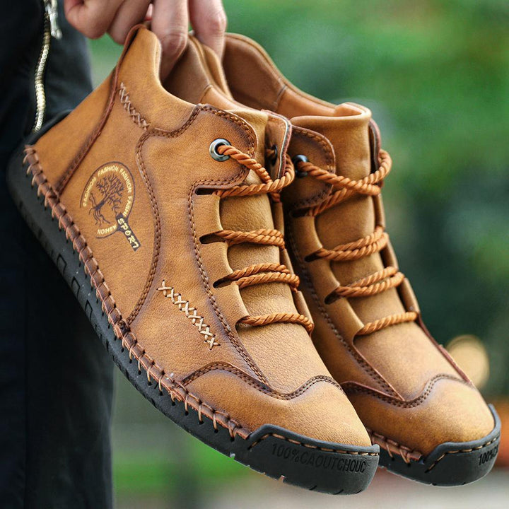 Men Vintage Hand Stitching Soft Business Casual Ankle Boots