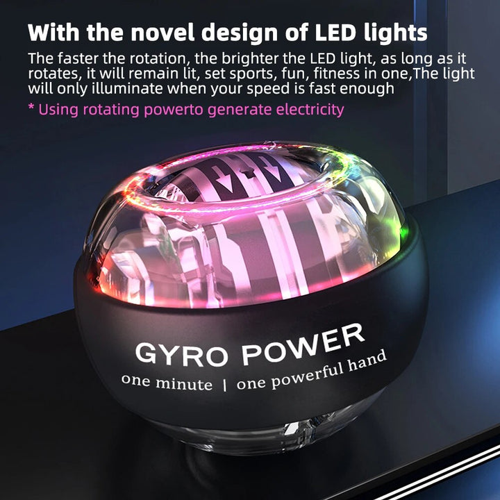 LED Gyro Wrist Trainer Ball: Auto-Start Grip & Fitness Exerciser