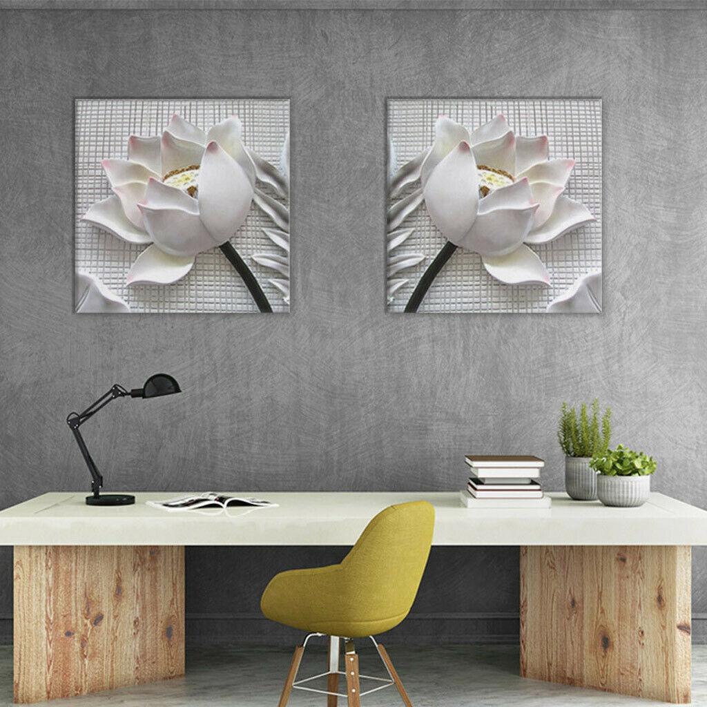 2Pcs Flowers Canvas Print Paintings Wall Decorative Print Art Pictures Frameless Wall Hanging Decorations for Home Office