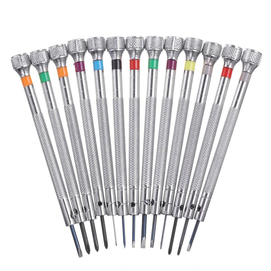 13pcs 0.6mm~2.0mm Watchmakers Eyeglasses Watch Screwdriver Precision Repair Tools Set - MRSLM