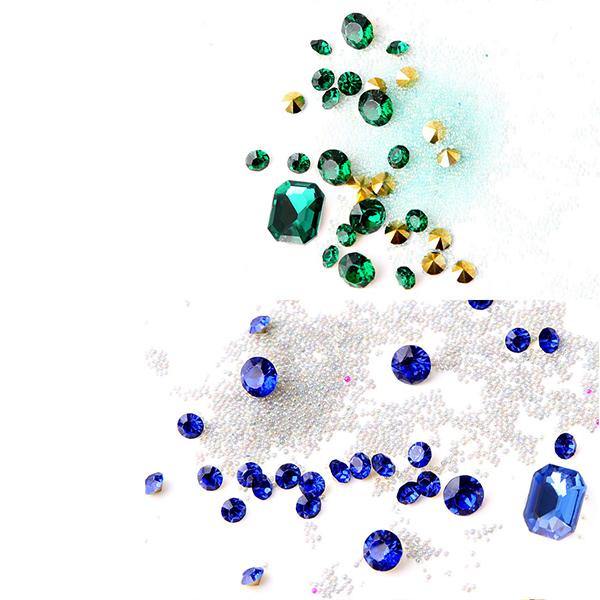 1 Bottle Diamonds Nails Sticker Colorful Beads Crystal Nail Art Decorations