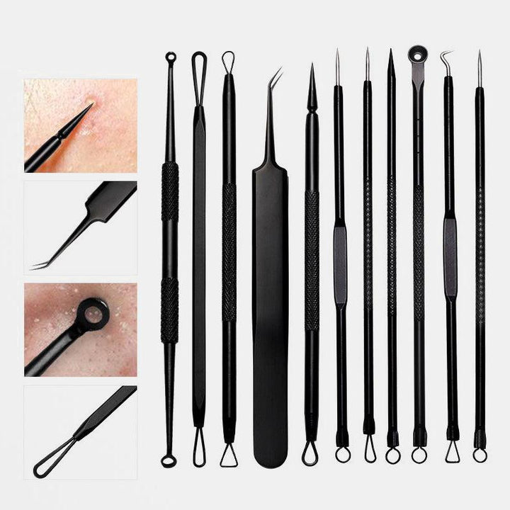 11 Pcs Acne Remover Tool Set Stainless Steel Double-Head Acne Needles Remove Acne Fat Particles Tool (#1)