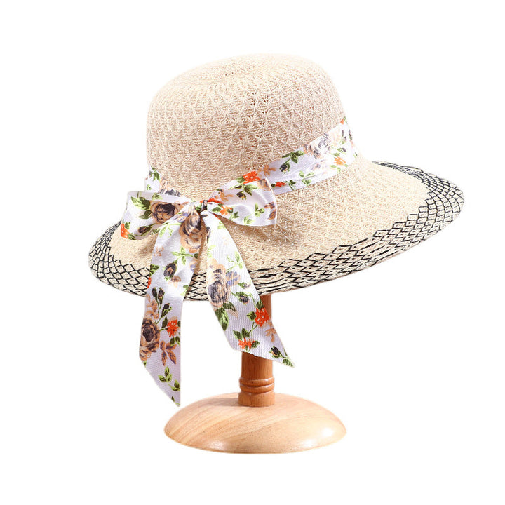 Elegant Floral Ribbon Sun Hat