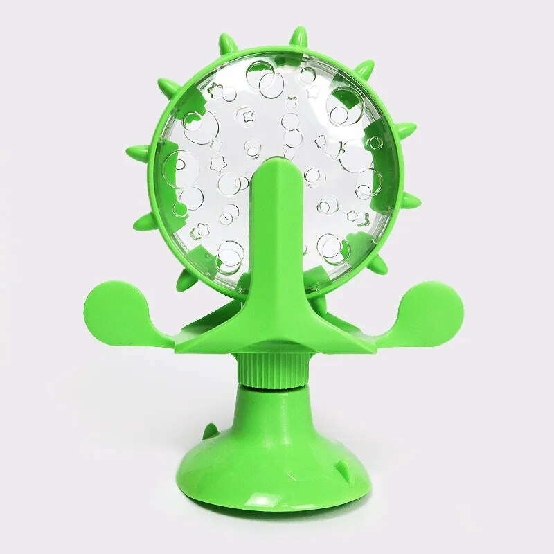 Interactive Windmill Turntable Puzzle Toy for Small Dogs and Cats - Multi-Functional Slow Feeder