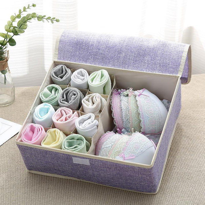 Cotton Underwear Storage Box Organizer Multi-Collapsible Bra Underwear Socks Storage Box Parts Storage Box - MRSLM